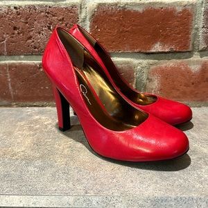 Jessica Simpson Chili Freelight Red Round Toe Pumps Size 8.5